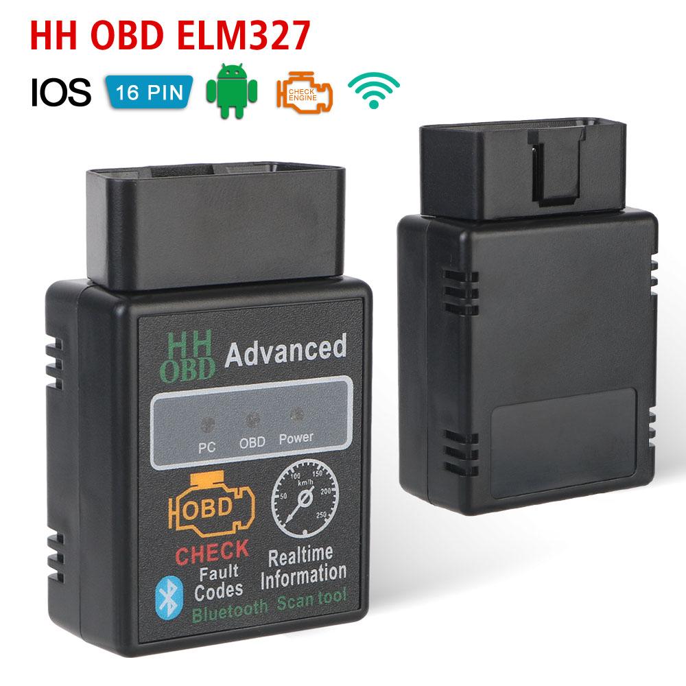 Для IOS/Android Считыватель кодов Адаптер интерфейса OBD2 ELM327 Автомобильный диагностический сканер Автомобильный диагностический инструмент Детектор Bluetooth V1.5