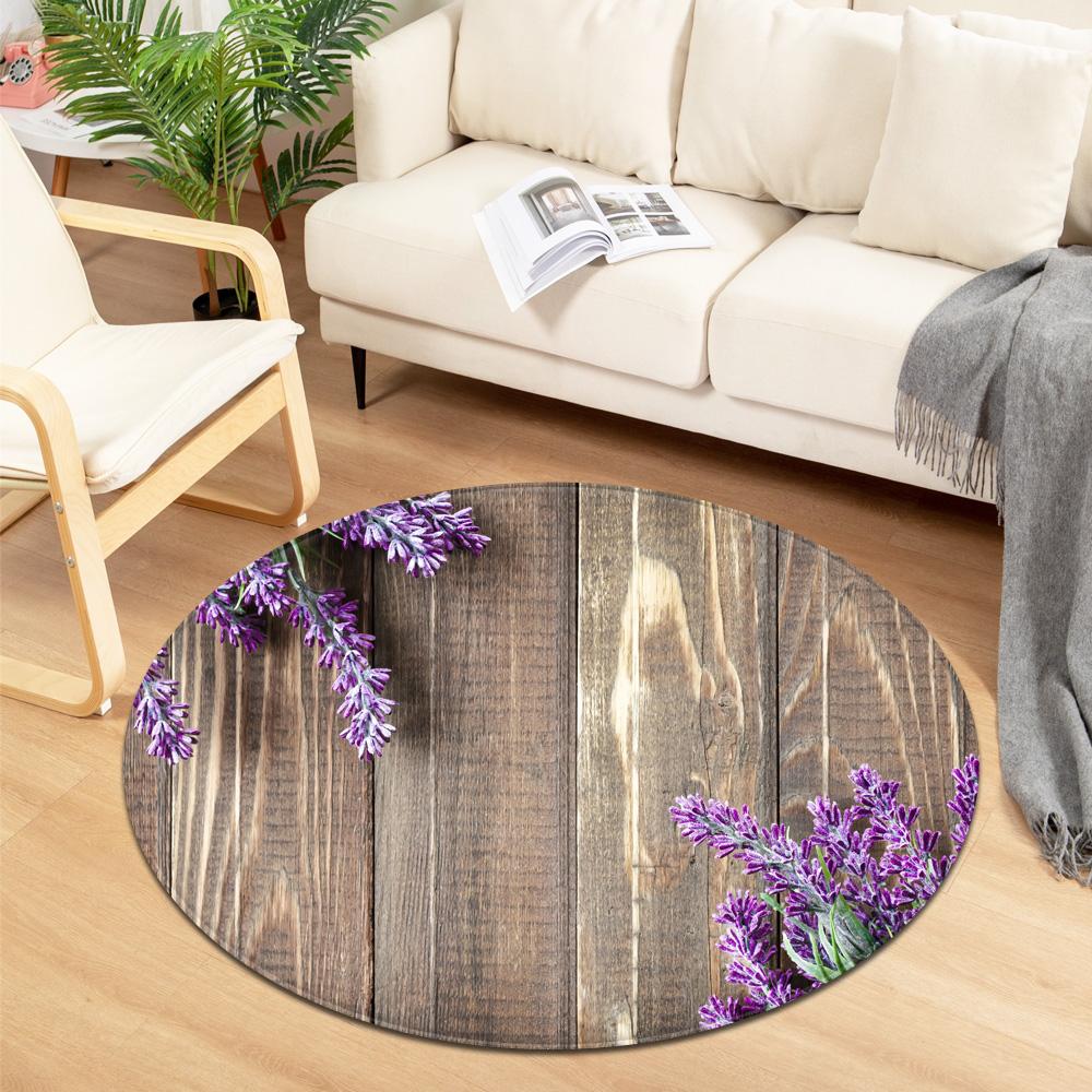 Круглый ковер с деревянным узором для дома, гостиной, спальни, кухни, ванной комнаты, украшения пола, противоскользящий ковер