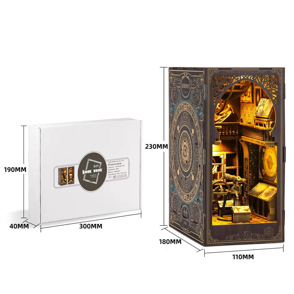 CRESYMME Миниатюрный кукольный домик книжный уголок набор деревянный DIY 3D хобби ручная работа (Астрономический музей)