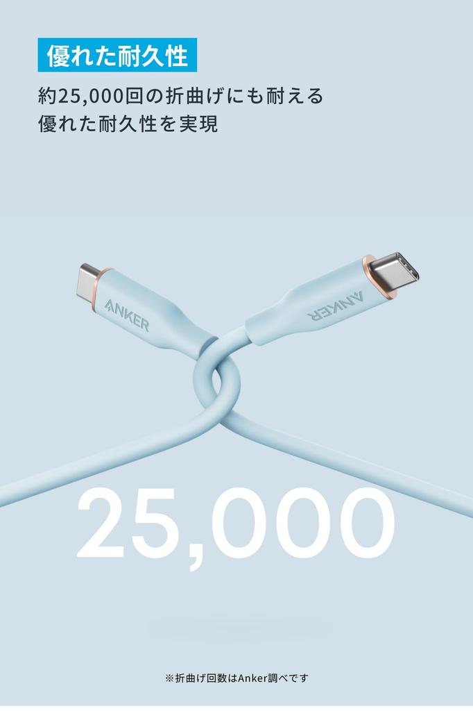 ANKER PowerLine III Flow PD Силиконовый Совместимый с iPhone iPad MacBook Лед USB-C и USB-C Кабель, Без запутывания, Совместимый, Материал, 240 Вт, 17/16/15,