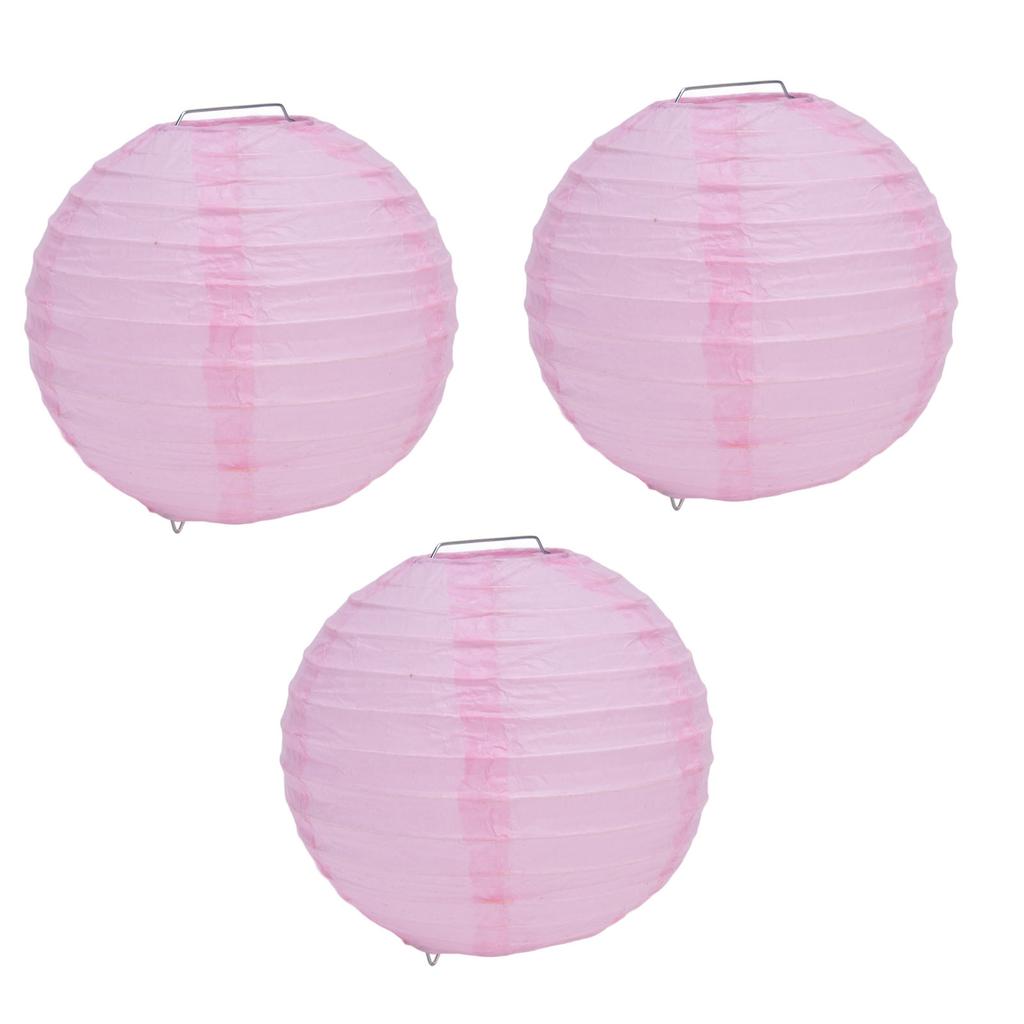 10Pcs 6 Inch Round Chinese Paper Lanterns Festive Hanging Ball Lantern for Wedding PartyPink