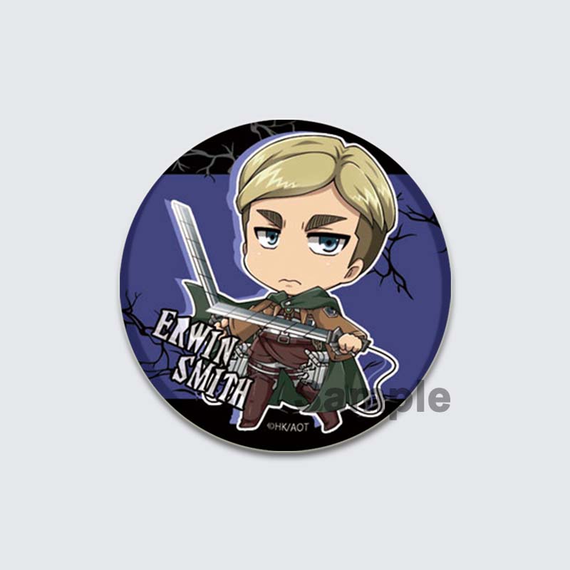 32/44/58 мм аниме-броши Атака титанов Мультфильм Армин Арлерт/Эрен Йегер Значки на лацкан Значок на рюкзак Ювелирные изделия Коллекции фанатов Подарки
