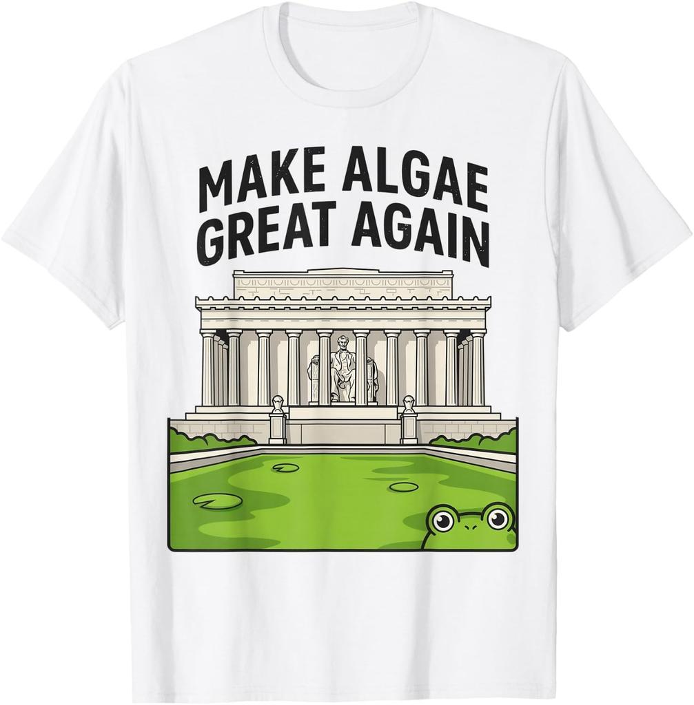 Funny Make Algae Great Again Lincoln Reflecting Pool Frog T-Shirt S-3XL