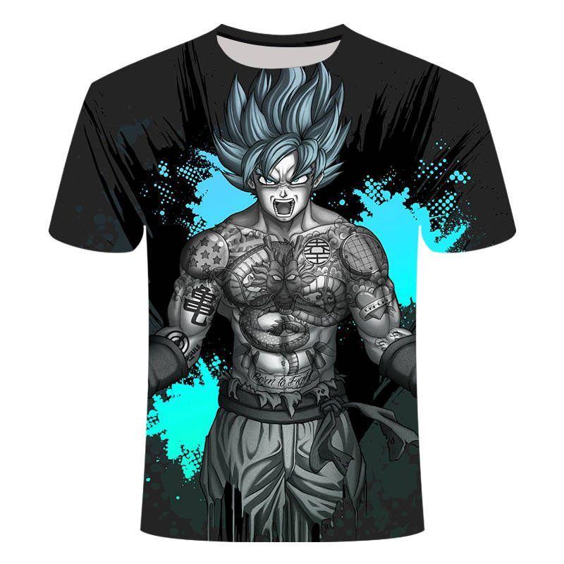 Летняя новая футболка Dragon Ball Cartoon Anime с 3D-принтом 2024 года, модная универсальная футболка с короткими рукавами для учеников начальной и средней школы