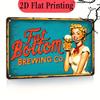 Металлическая табличка Fat Bottom Brewing Co Beer Girl Ретро Настенное искусство с деревенской состаренной отделкой Прочный Железный Декор для Бара для