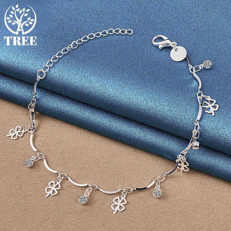 Ювелирные изделия из стерлингового серебра 925 пробы с цирконием AAA и клевером