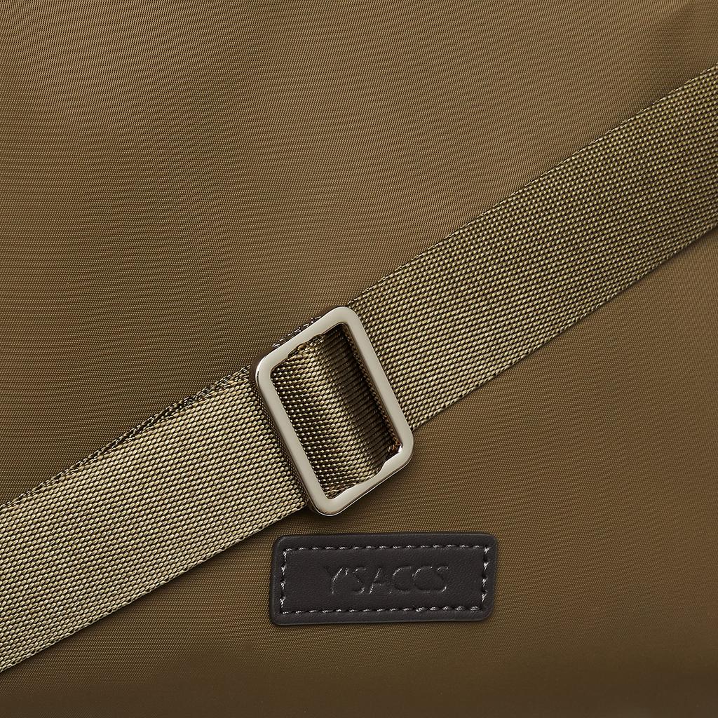 Сумка-тоут из переработанного нейлона x переработанного нейлона аккуратного размера цвета хаки [Isaac], кожа, тоут, S, женская, (86)