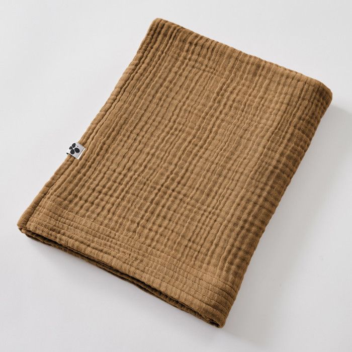 Drap de bain 90 x 150 cm Gaze de coton unie Gaïa - Gaïa Camel