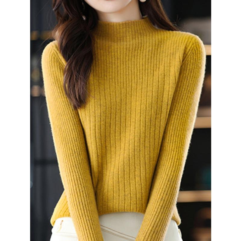 Осенне-зимний женский свитер, трикотажный модный верх, трикотажная рубашка с длинными рукавами