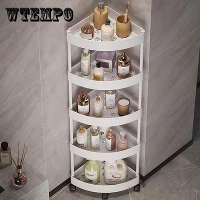 3/4/5-слойная кухонная полка для хранения, треугольная подвижная пластиковая полка для ванной комнаты, компактный органайзер на колесах