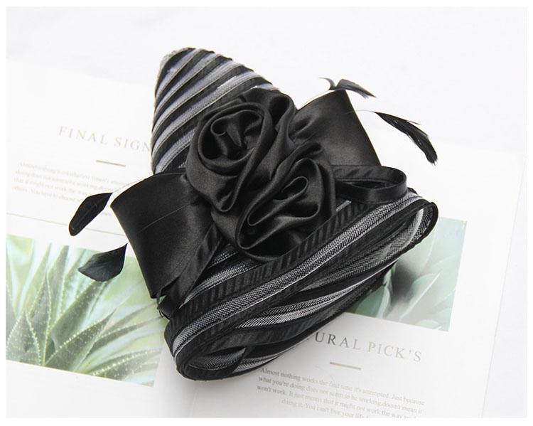 Шляпы-федоры с широкими полями, церковные кепки, летняя женская шляпа с большим цветком, черная, белая, элегантная, складная, от солнца