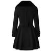 Women's Fashion Lapel Double-Breasted Thick Wool Trench Casual Coat Jacket