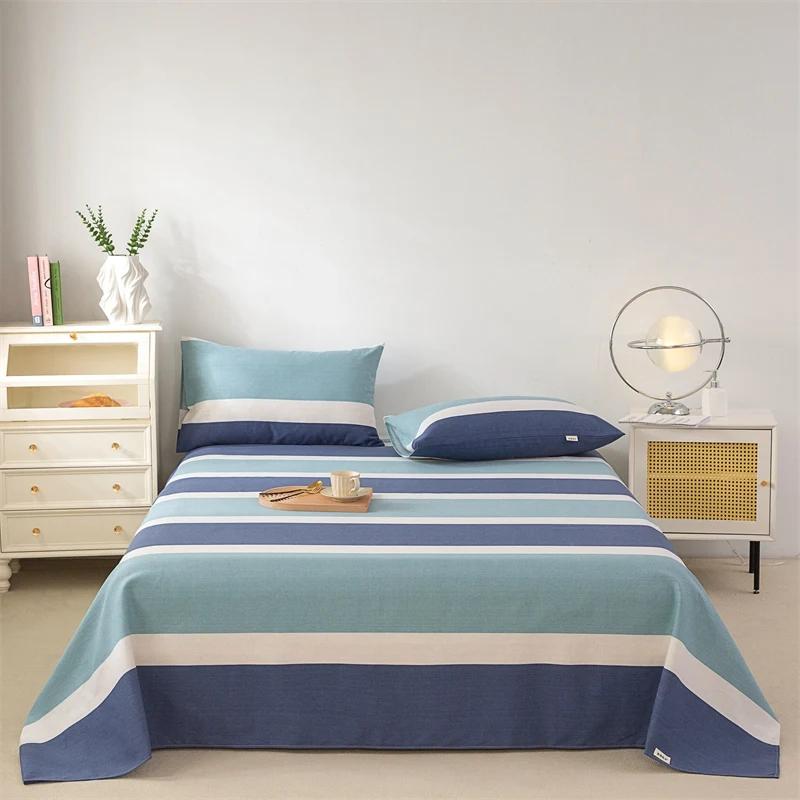 Cute Cartoon Panda Bed Sheet Set Cotton Thickened Green Plaid Bed Cover Soft Breathable 3Pcs Bedding Set for Kids Boys Girls