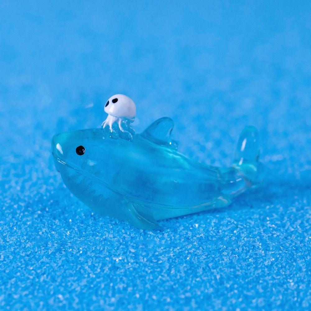 Фигурка кита из смолы, миниатюрные декоративные украшения для морских животных, декор для аквариума