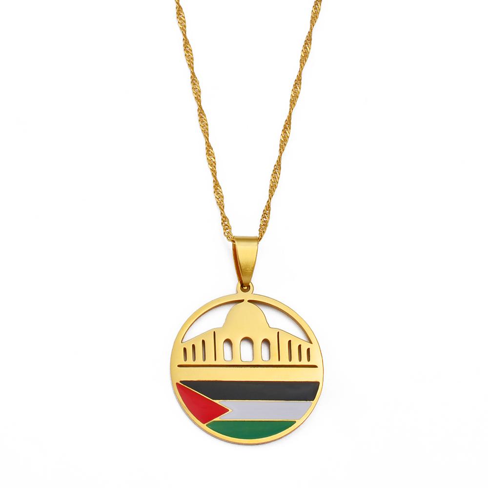 Anniyo Al-Aqsa Mosque and Palestine Pendant Necklaces Jewelry #255621