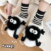 Cute, Coal Ball, Plush Slippers, Women's Shoes, Indoor Slippers, Couple's Slippers, Non Slip Slippers, Warm Slippers, Cartoon, Cotton Slippers
