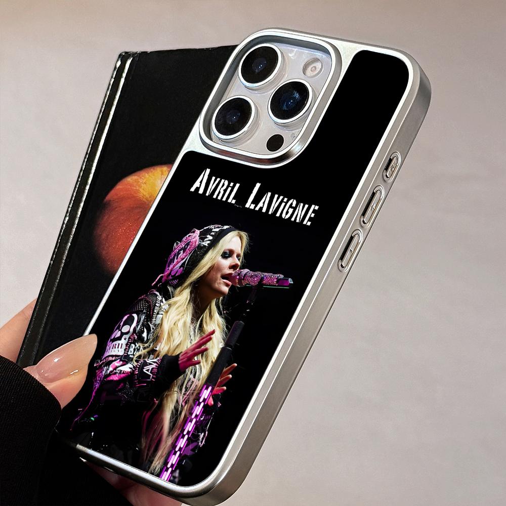 Чехол для мобильного телефона Avril Lavigne с серебряным покрытием для iPhone 17 16 15 14 13 12 11 Air Pro Max Plus Цветная крышка