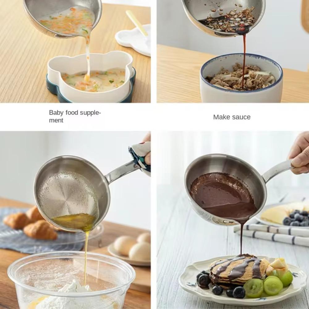 Diversion Port Stainless Steel Frying Egg Pan Silver Breakfast Cooking Pot  Complementary Food