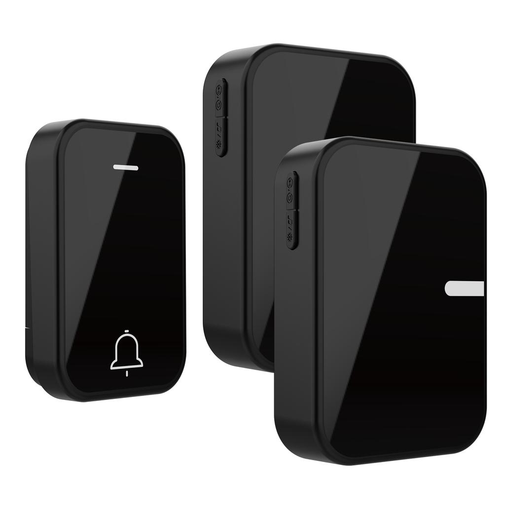 Черное зеркало Батарейный беспроводной дверной звонок Бытовой цифровой пульт дистанционного управления Музыкальный дверной звонок Дальнего действия Бипер для пожилых