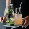 With Cup Bedside Glass Water Carafe Heat-resistant Drink Pitcher Modern Tea Pot  For Single