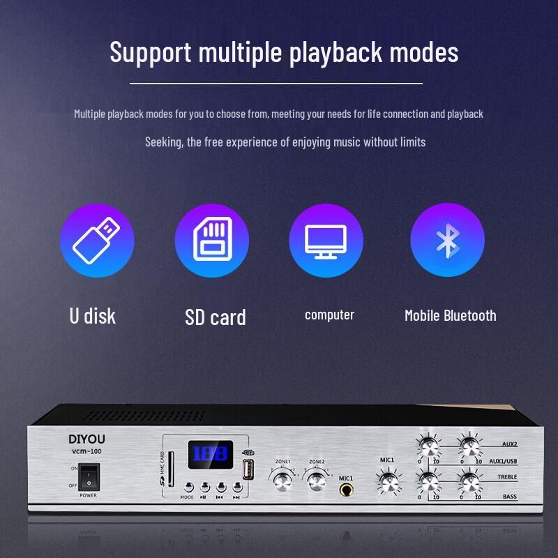 Diyou Ceiling Speaker & Amplifier Public Address System CN plug (adapter included) (CN version)