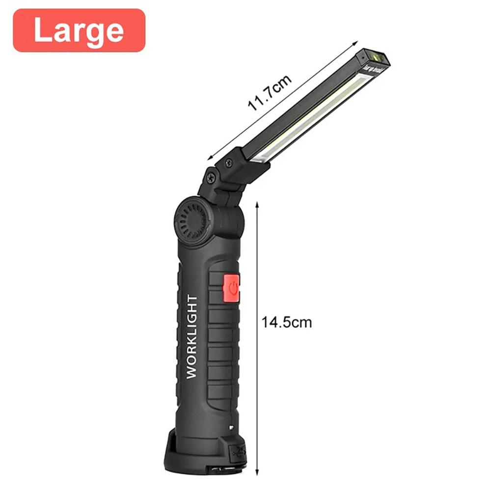 Rechargeable Camping LED Work Light COB Flashlight with Magnet and Hook Waterproof 5 Lighting Modes Suitable for Night Work
