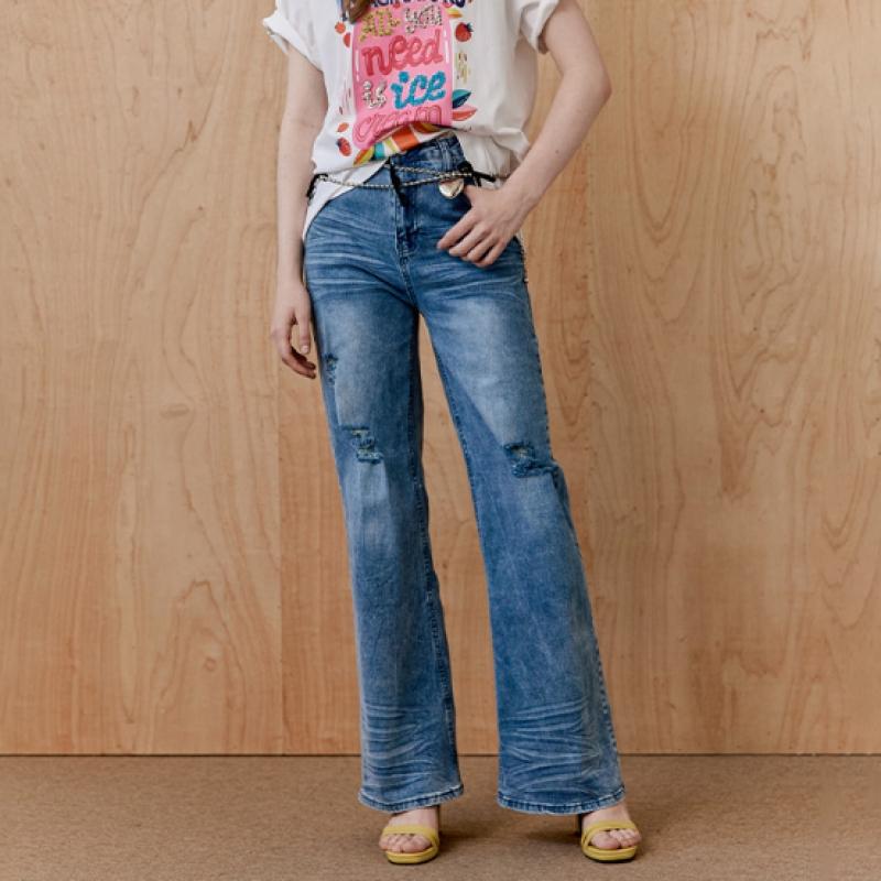 MAXZA Натуральные вымытые потертые джинсы bootcut Zd06ql001on