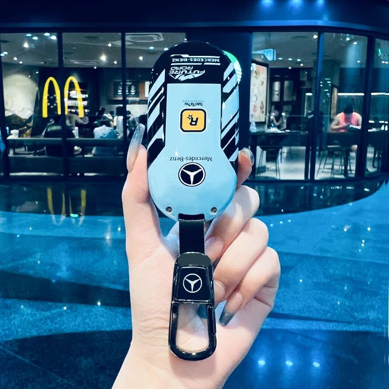 SFX1 Car Key Case Cover for Mercedes Benz 2022 C S Class W206 W223 S350 C260 C300 S400 S450 S500 TPU Shell Fob Holder Protector