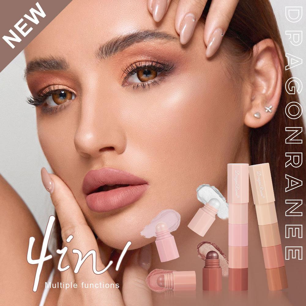 Ленивый карандаш для теней для век Водостойкий нераспускающийся карандаш для теней для век с эффектом шелкопряда Перламутровый четырехсекционный набор теней для век