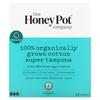 The Honey Pot Company 100% Organically Grown Cotton Super Tampons, 18 Count