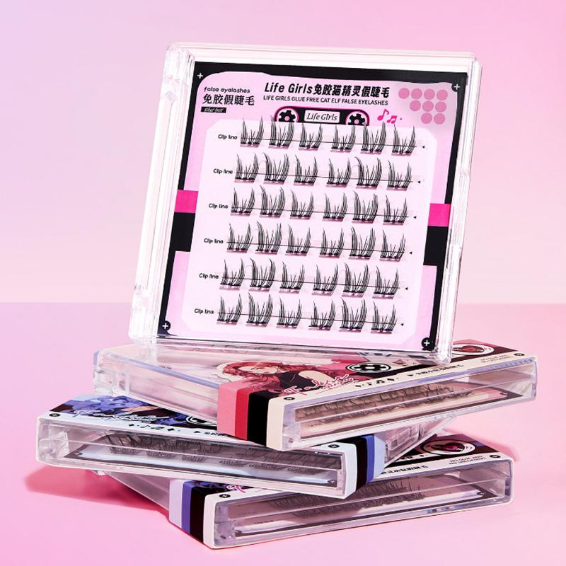 36 Clusters Glue-Free Self-Adhesive False Eyelashes Thick Curling Sunflower Diy Anime Eyes Lashes Extension Enlarge Eyes Tool