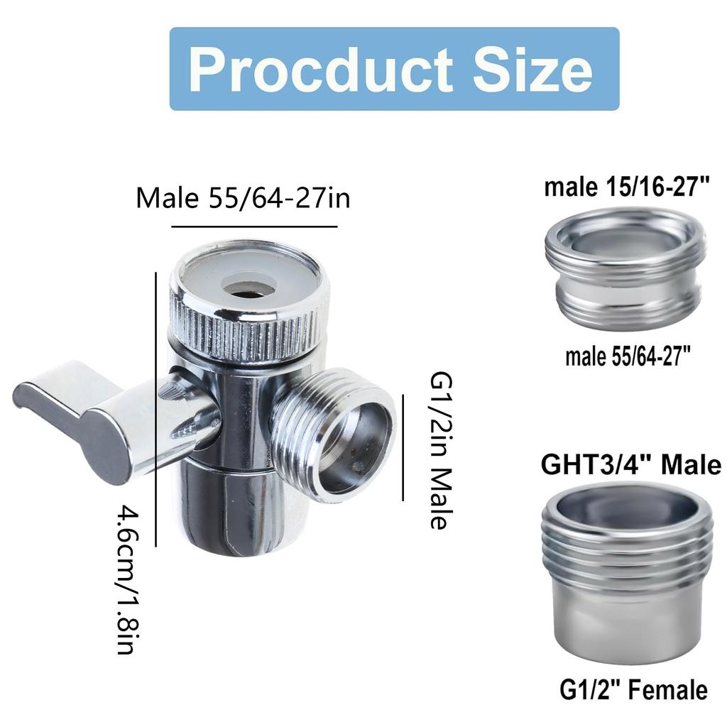 Kitchen Faucet Diverter Replacement Faucet Splitter Bathroom Sink Faucet Water Filter Diverter Valve for Water Diversion
