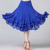 Woman Solid Ballroom Waltz Dance Ruffles Skirt Modern Tango Skirt Medium Length Dance Skirt