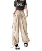Cargo Dance Parachute Wide Fit [motayu18] High-Waisted, Loose-Fitting Pants, Women's Trousers, Pants, Wide-Leg Pants, Style, Lightweight,