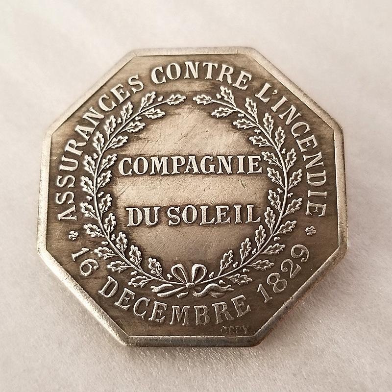 Восьмиугольная копия памятной медали из латуни, 1829 г., антикварное ремесло