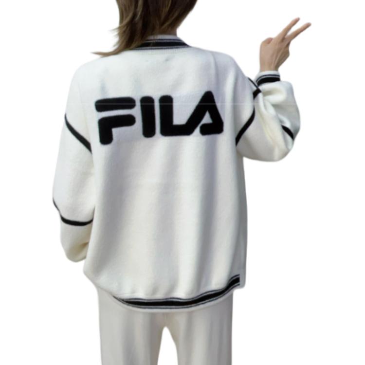 Fila Оригинальный повседневный универсальный трикотажный топ с цветными блоками женские топы белый F11W349406F-WT