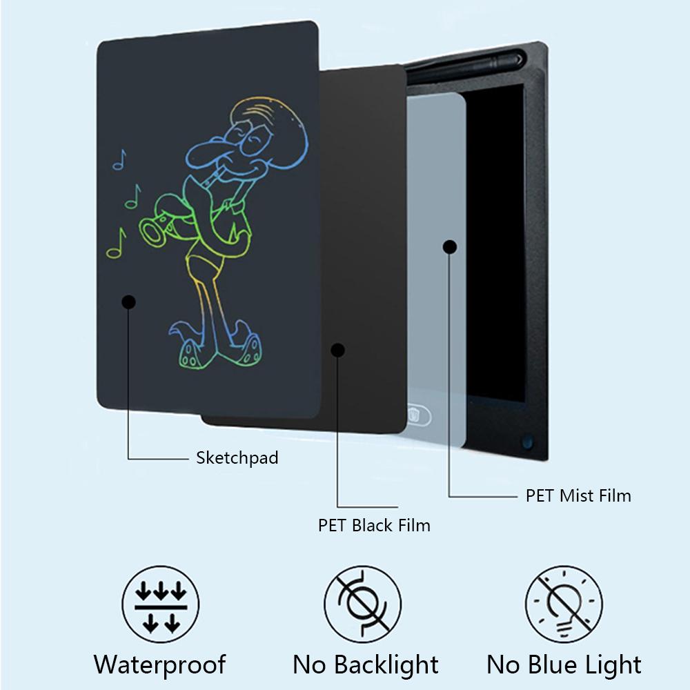 10 Inch LCD Writing Tablet Reusable Colorful Doodle Board for Kids, Blue
