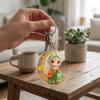 2D Flat Crescent Moon Acrylic Keychain Trendy Backpack Decoration Charm Luggage Tag