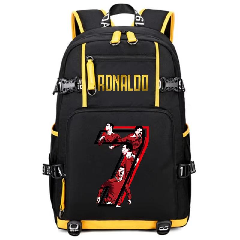 Football Star Peripheral Personality Print Youth Backpack Large Capacity Student Bag