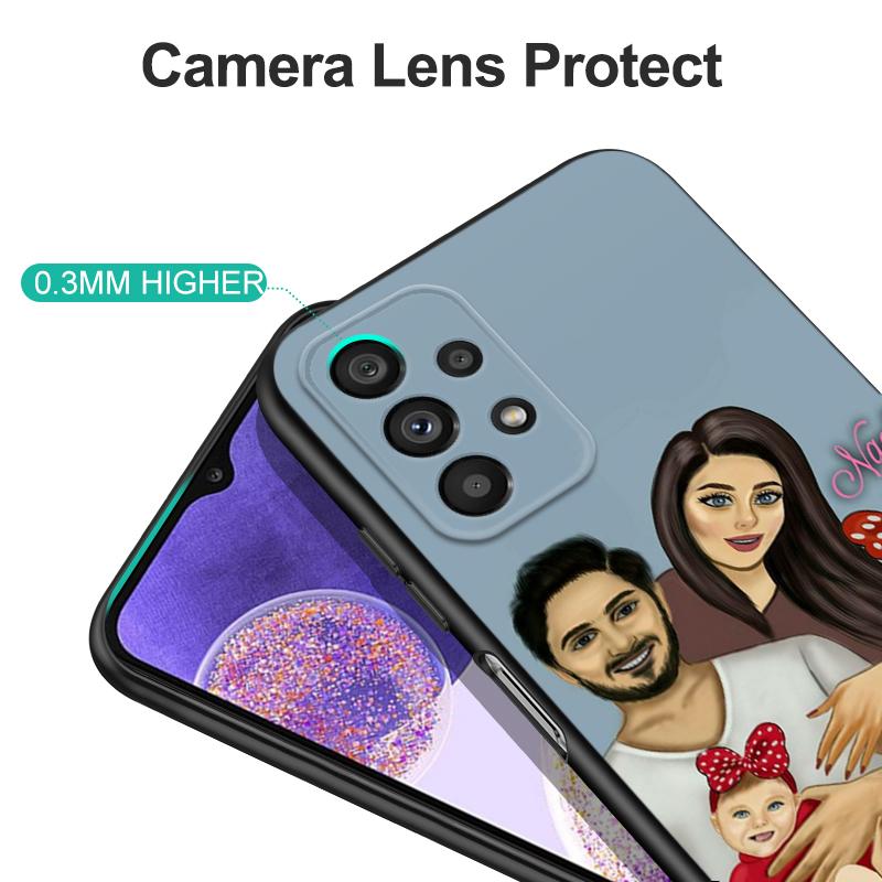 Черный ТПУ чехол для OPPO A16 A16S A55 A94 F17 F19 Pro Reno 4 5 Lite 6 4G 5G Мама Папа Малыш семья