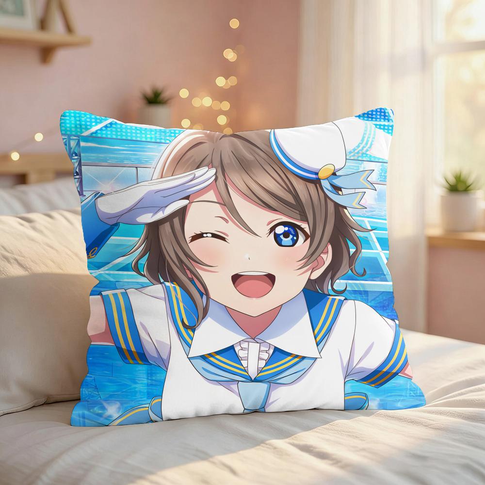 LLove Live School Idol Наволочка из шелковистого короткого плюша с невидимой молнией, пылезащитная наволочка для диванной подушки для домашнего декора
