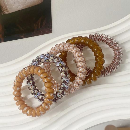 5Pcs Small Spiral Hair Coils High Elastic Ponytail Holder Women Adjustable Phone Cord Hair Ties Versatile Scrunchie Hair Accessories