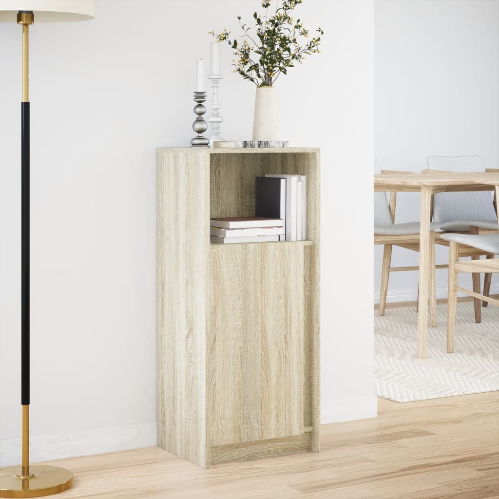 LED Sideboard in Sonoma Oak Finish 42.5 x 34 x 100 cm Engineered Wood