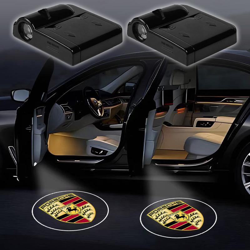 lczcr3 Fashion For Porsche Cayenne Panamera Macan 911 718 Cayman 918 Car Door Welcome Light Logo Projection Lights Auto Accessories
