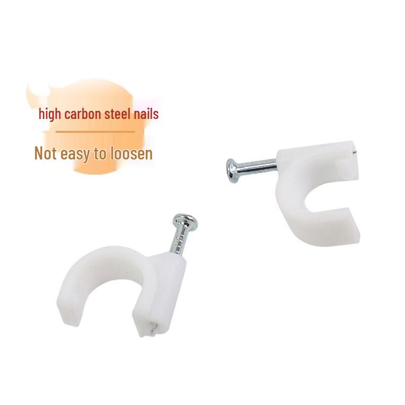 Luogang 25mm Round Cable Clips with Steel Nails, 50 Pack