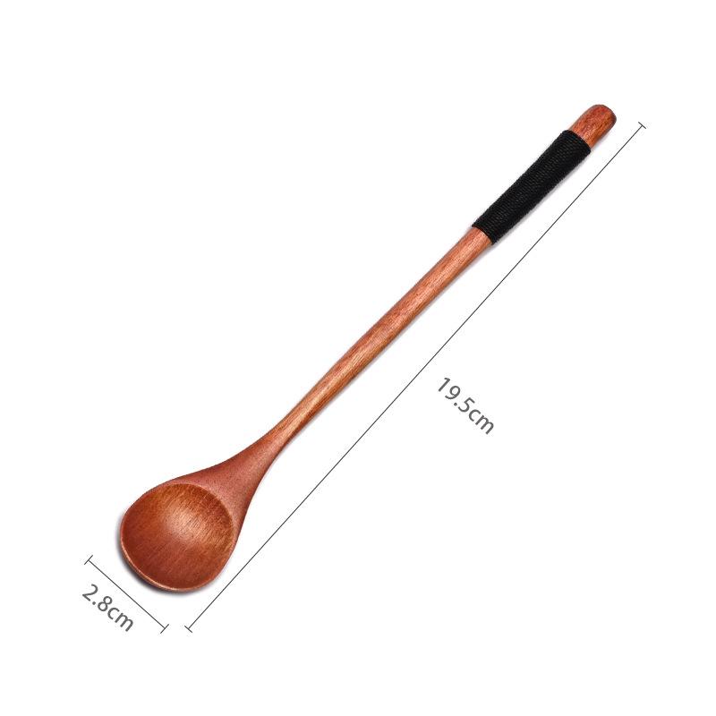 Деревянная ложка для размешивания в японско-корейском стиле, 23 см, с проволочной оплеткой