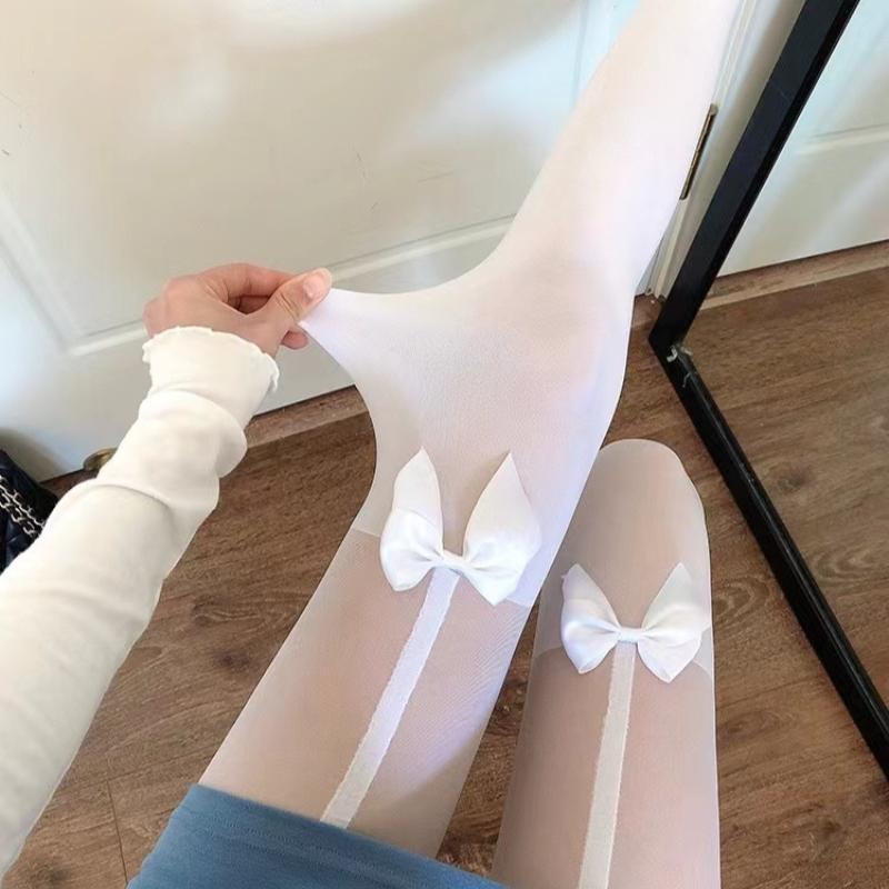 Сексуальные женские колготки колготки бант Лолита нейлоновые колготки чулки бесшовные сетчатые колготки женские чулочно-носочные изделия японский стиль черный