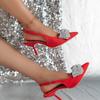 Sandals New Fashion Rhinestone Stiletto Shoes 2024 Summer Women Dress Shoes Pointed Toe Sexy Bowknot Wedding High-heeled Sandals