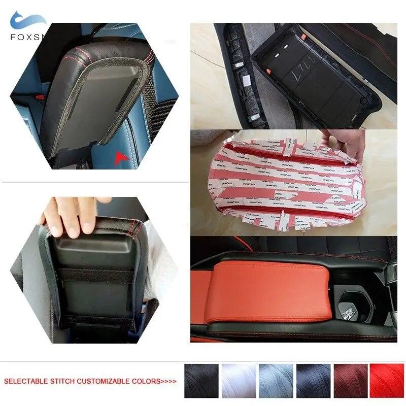 Черный чехол на подлокотник из искусственной кожи с губкой для VW Golf 7 2014 2015 2016 2017 2018, внутренняя отделка подлокотника с центральным управлением