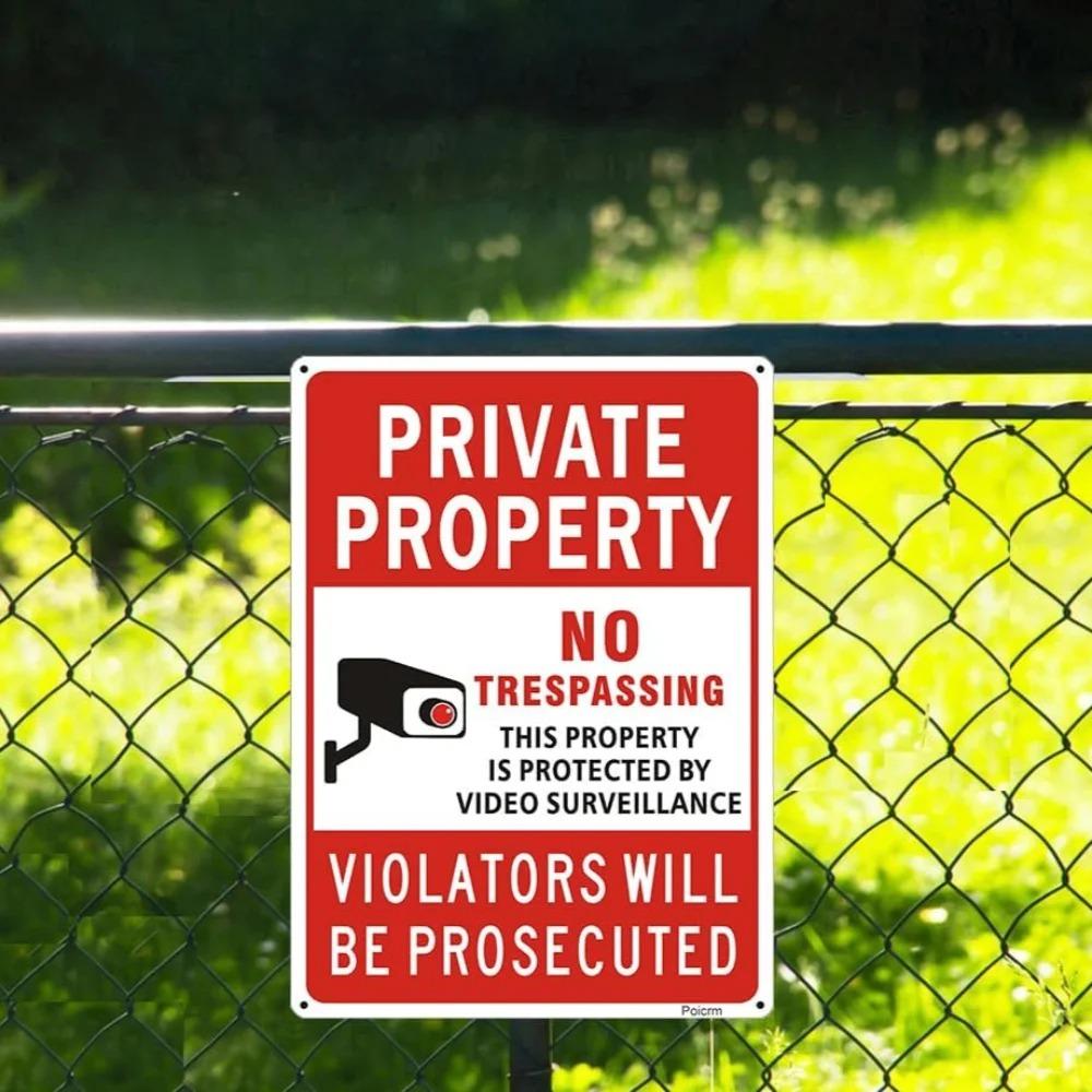 No Trespassing Signs Private Property Prosecute Metal Durable Waterproof Weatherproof EasyMount Decorative Warning Indicator